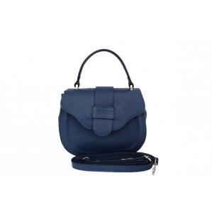 Дамска чанта от естествена кожа цвят тъмно син код:200144