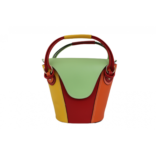 Уникална многоцветна дамска чанта от естествена кожа код:200130-7