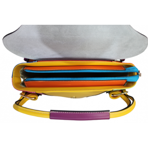 Уникална многоцветна дамска чанта от естествена кожа код:200130-8