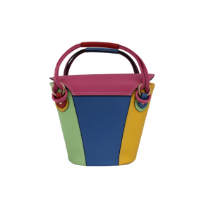 Уникална многоцветна дамска чанта от естествена кожа код:200130-10