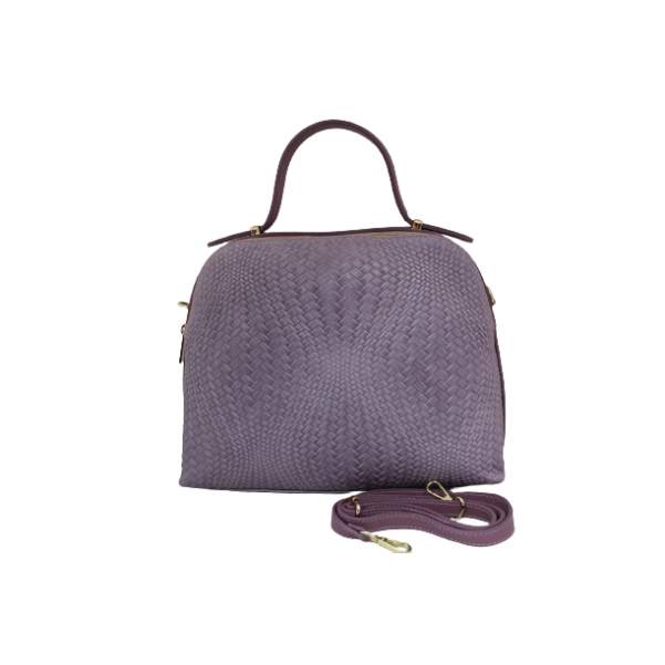 Дамска чанта от естествена кожа цвят сигнално виолетов код:200128-10