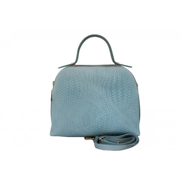 Дамска чанта от  естествена кожа цвят светло син код:200128-11