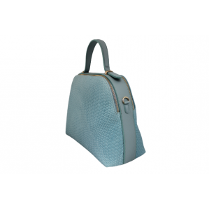 Дамска чанта от  естествена кожа цвят светло син код:200128-11