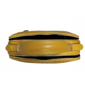 Дамска чанта  естествена кожа цвят горчица код:200128-12