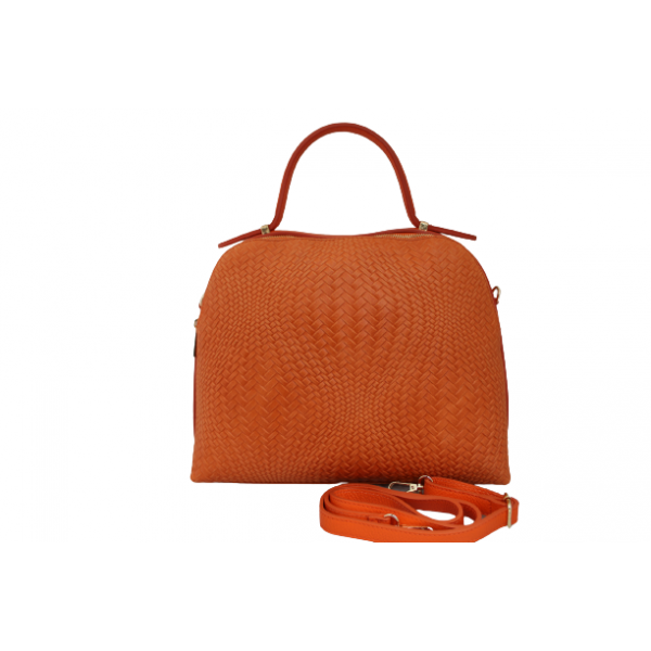 Дамска чанта  естествена кожа цвят оранжев код:200128-13