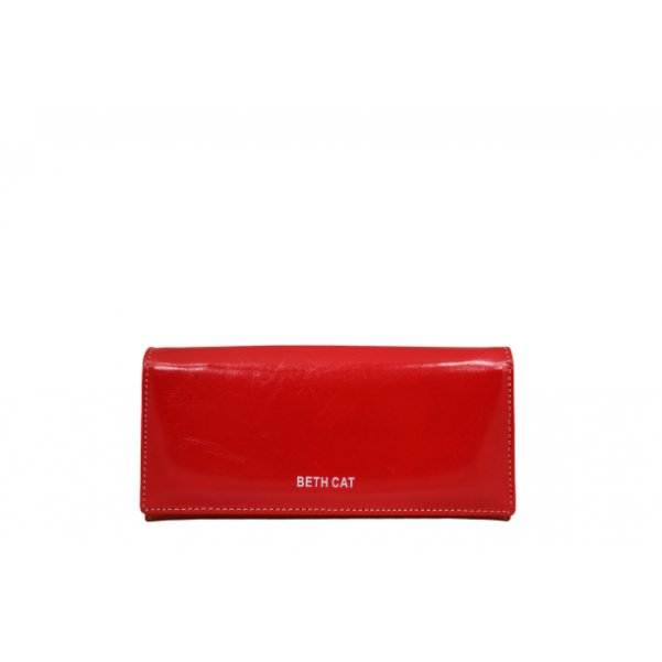 Дамски портфейл естествена кожа  цвят червен/кафяв  код:90046