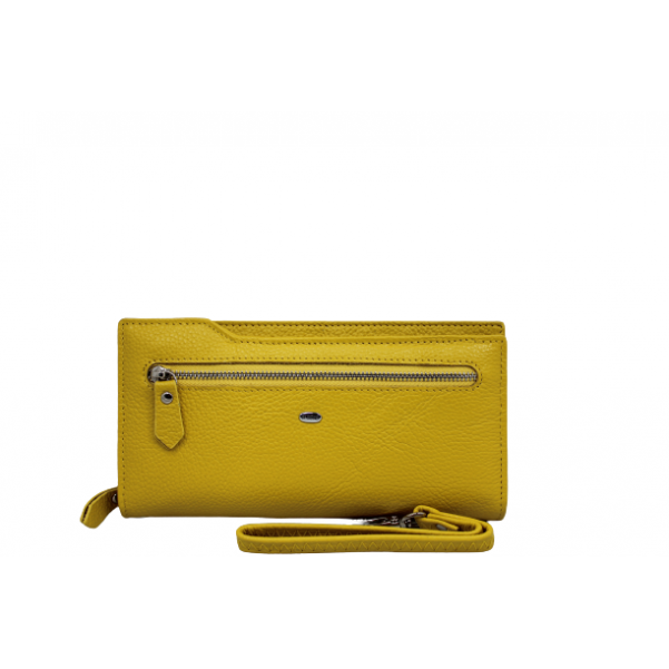 Дамски портфейл от естествена кожа цвят жълт код:90022