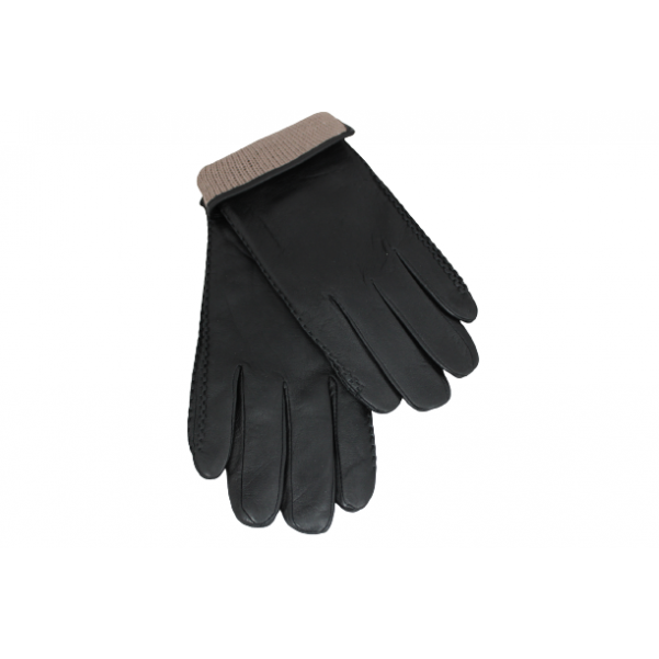 Мъжки ръкавици от естествена Агнешка Кожа цвят черен код:300211