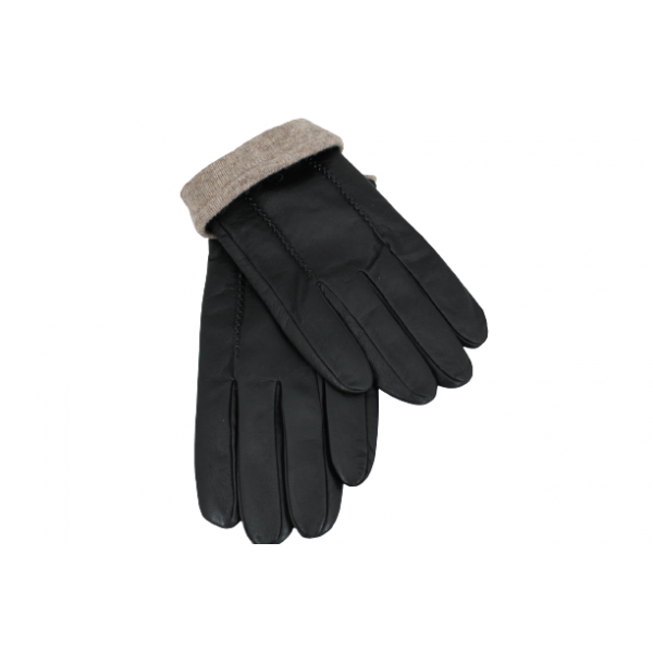 Мъжки ръкавици от естествена Агнешка Кожа цвят черен код:300212