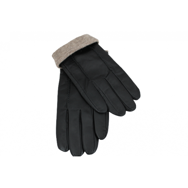 Мъжки ръкавици от естествена Агнешка Кожа цвят черен код:300212