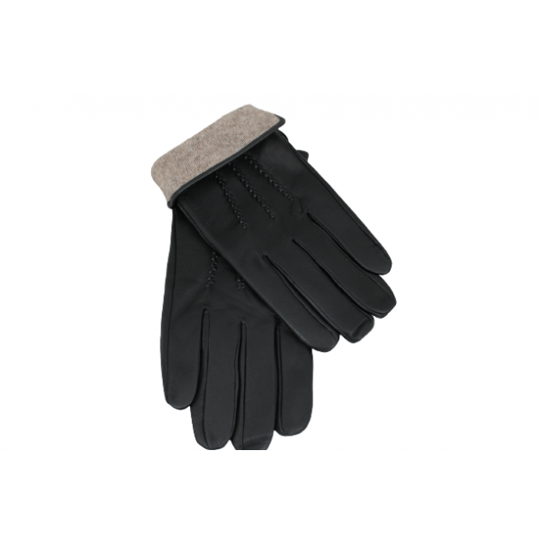 Мъжки ръкавици от естествена Агнешка Кожа цвят черен код:300213