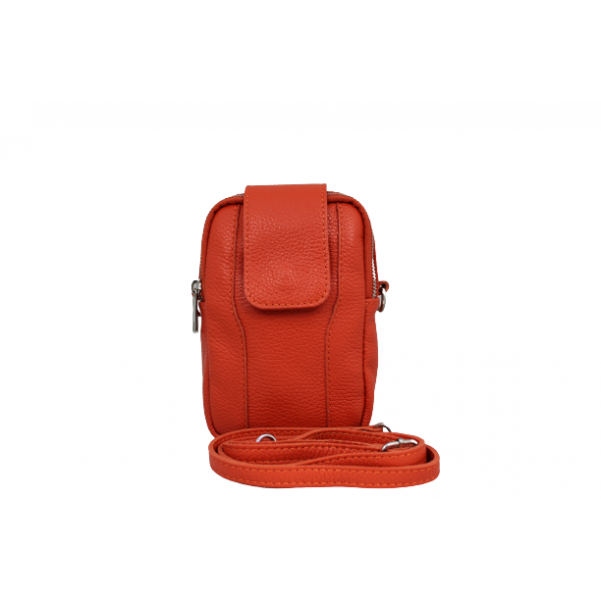 Дамска чанта  естествена кожа цвят оранж код:200150