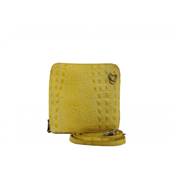 Дамска чанта  естествена кожа цвят жълт код:200151