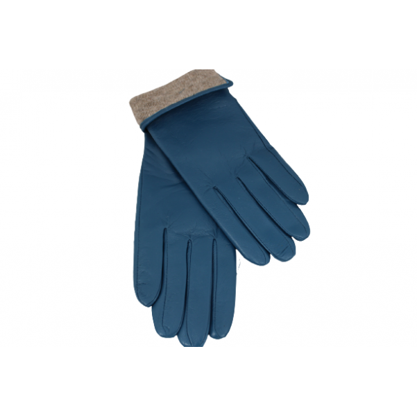Дамски  Ръкавици от Естествена Кожа цвят синьо код:90052