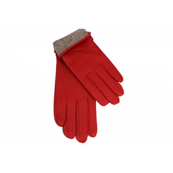 Дамска ръкавици от естествена кожа цвят Червен код:90052