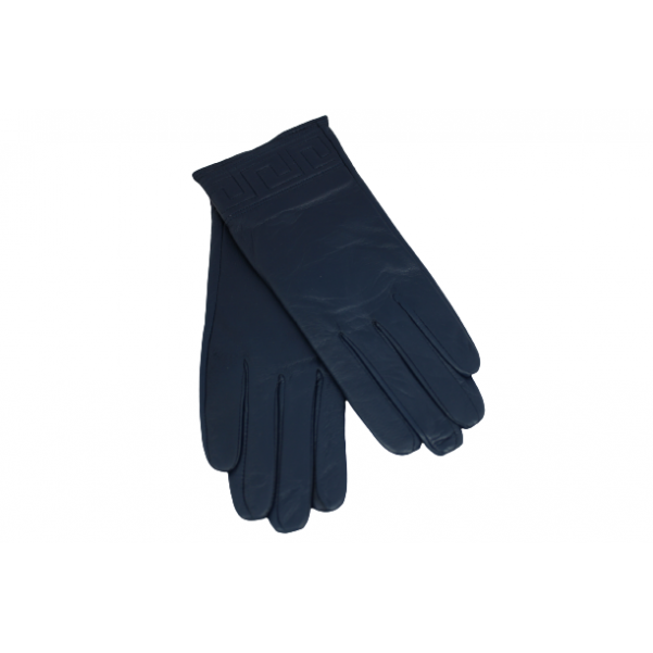 Дамска ръкавици от естествена кожа цвят тъмно син код:90054