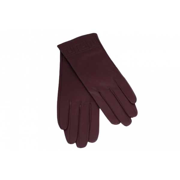 Дамска ръкавици от естествена кожа цвят лилав код:90054