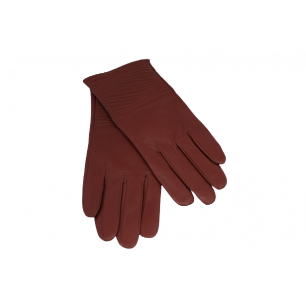 Дамска ръкавици от естествена кожа цвят кафяв код:90017