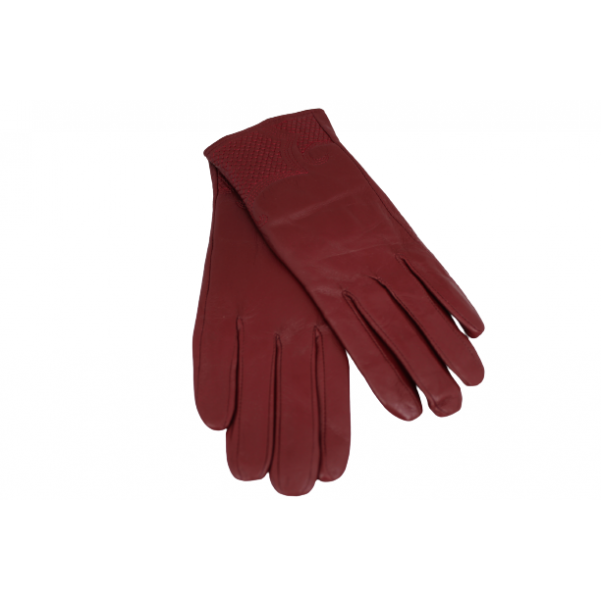 Дамска ръкавици от естествена кожа цвят бордо код:90057