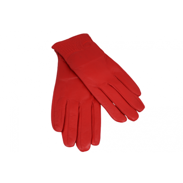 Дамска ръкавици от естествена кожа цвят червен код:90057
