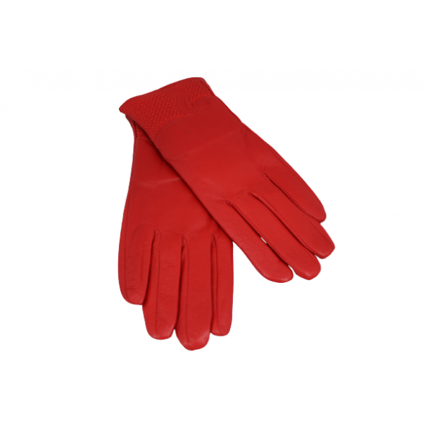 Дамска ръкавици от естествена кожа цвят червен код:90057