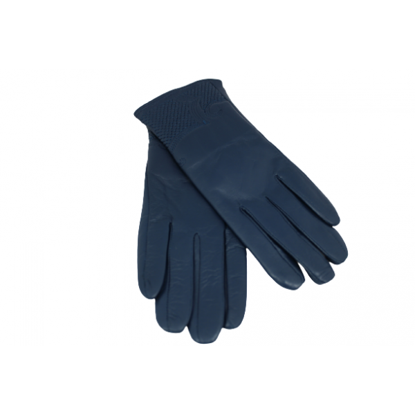 Дамска ръкавици от естествена кожа цвят тъмно синьо код:90057