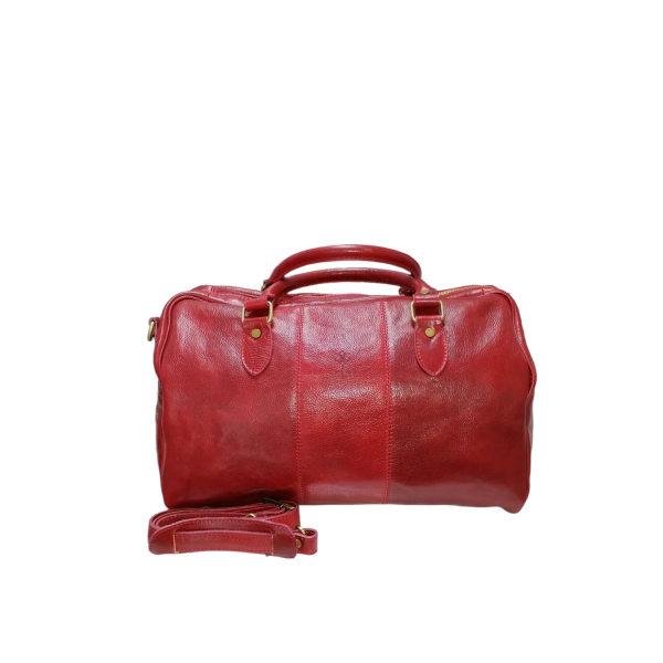 Пътна чанта от Естествена Кожа цвят бордо код:100613