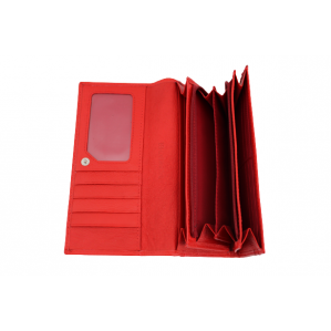 Дамски портфейл естествена кожа цвят червен код:90028