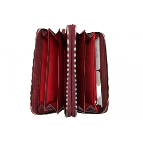 Дамски портфейл от естествена кожа цвят бордо код:90031
