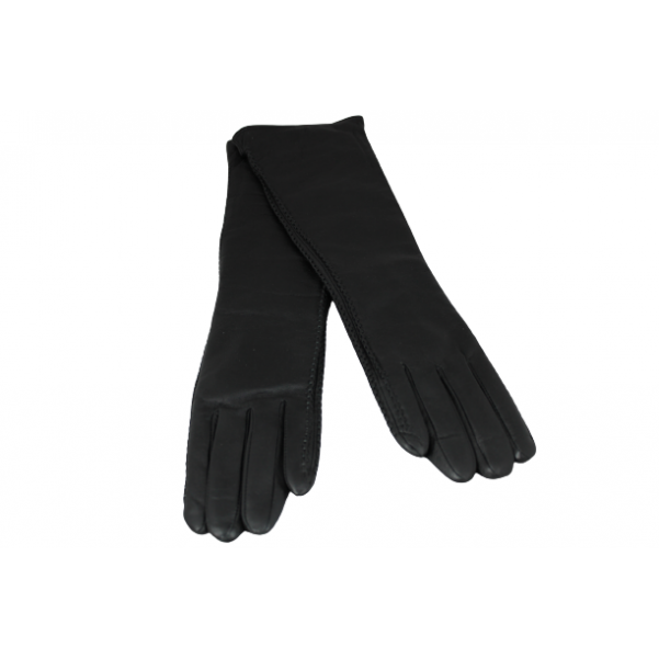 Дамски ръкавици от естествена кожа дълги цвят черен 