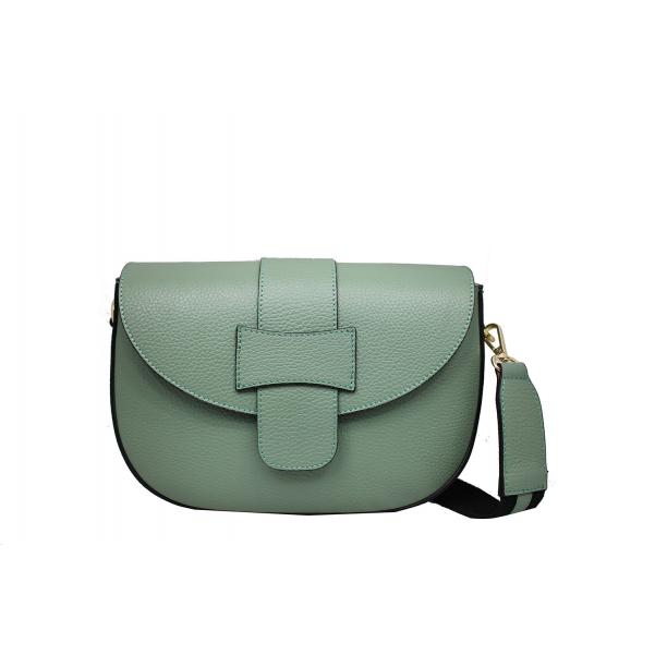 Дамска Чанта от Естествена кожа цвят пастелно зелен