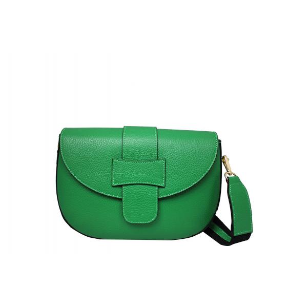 Дамска Чанта от Естествена кожа цвят тревисто зелен