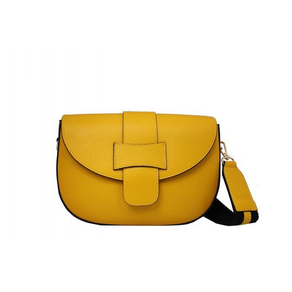 Дамска Чанта от Естествена кожа цвят жълт