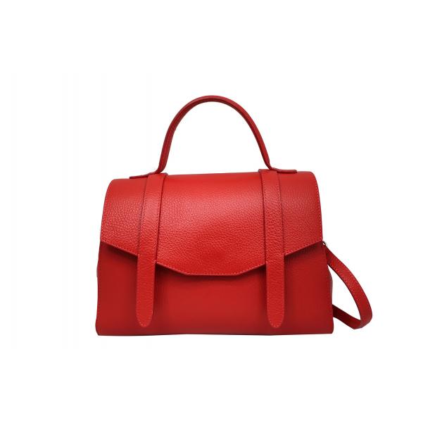 Дамска Чанта от Естествена кожа цвят червен