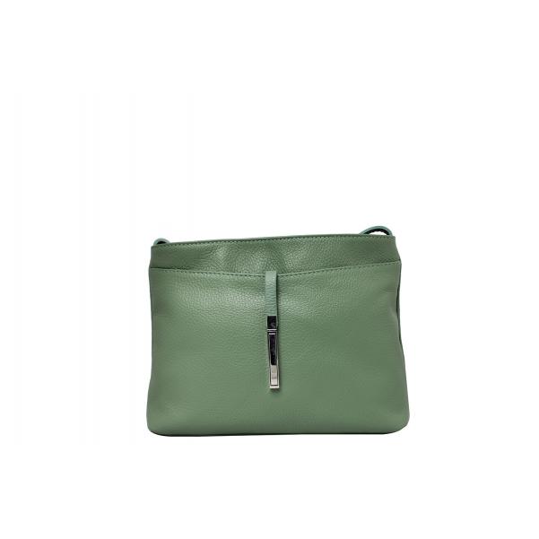 Дамска Чанта от Естествена кожа цвят пастелно зелен