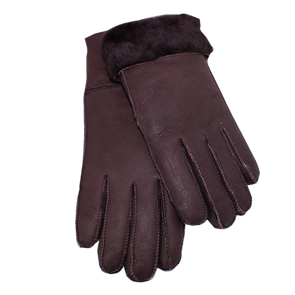 Дамски ръкавици от естествена агнешка вълна цвят бордо