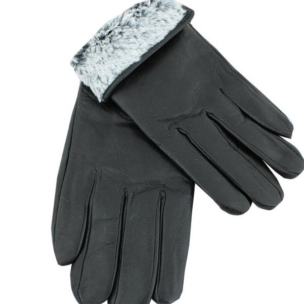 Мъжки ръкавици от естествена Агнешка кожа цвят черен